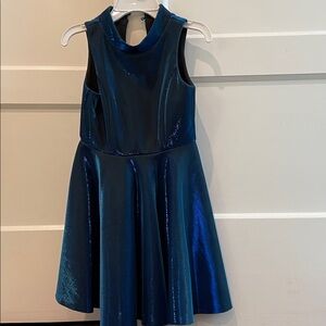 Shimmering Blue Sleeveless Girls Dress